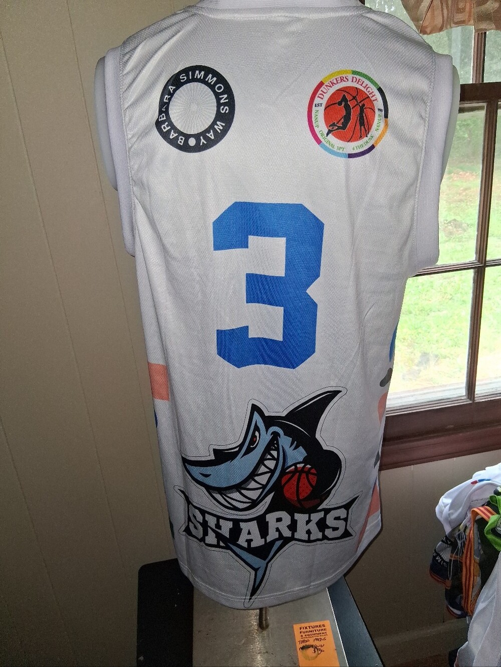Sharks Team Jersey - White with Blue Accents